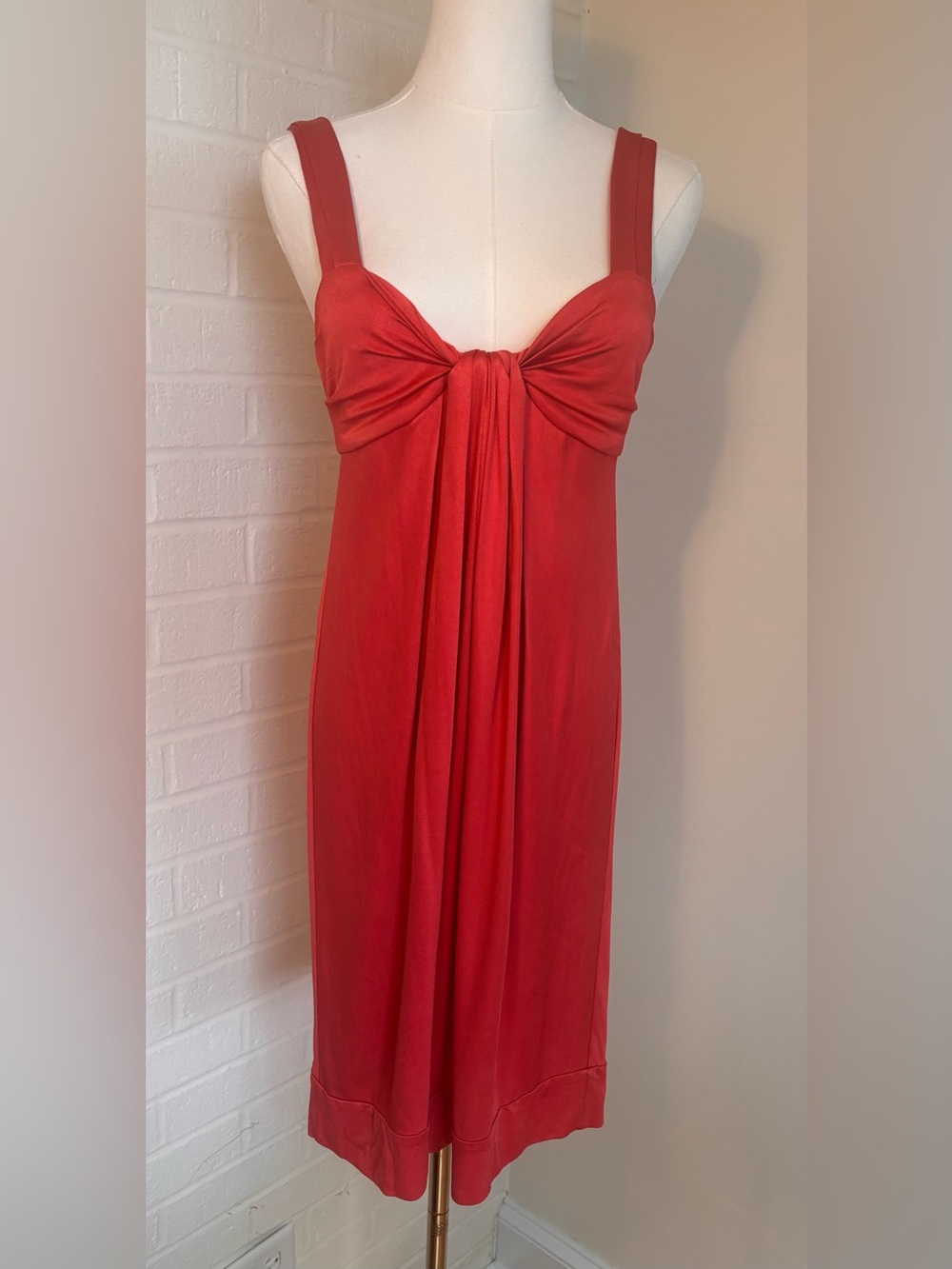 Diane Von Furstenberg Orange Twist-Front Formal Dress Size 6